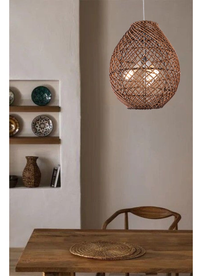 tbshomelamp Bamboo-Boho Celling Lighting Beige  30x40 cm  - Image 3