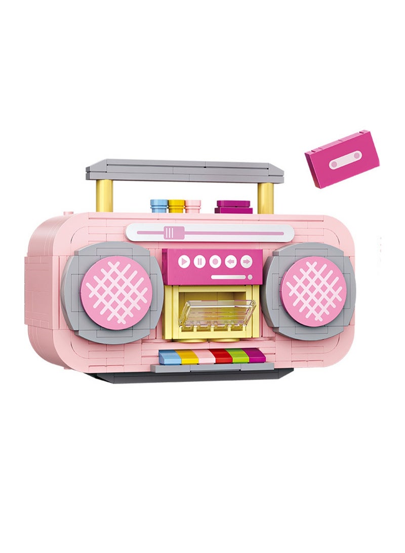 Loquat 419pcs Pink Radio Model Set Building Blocks Creative Diy Simulation Collection Building Assembly Toys Children'S Gifts Home Decorations  - Image 1