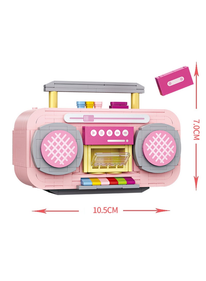 Loquat 419pcs Pink Radio Model Set Building Blocks Creative Diy Simulation Collection Building Assembly Toys Children'S Gifts Home Decorations  - Image 2