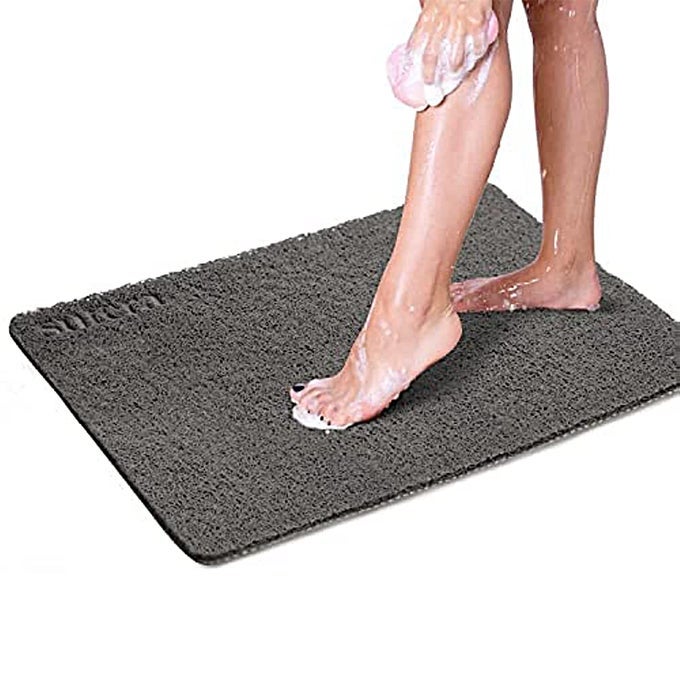 SLIDE GUARD BATH MAT NON SLIP BATH SHOWER MAT 236 X 175 INCH RUBBER BATHTUB MAT BATHROOM TUB MAT FOR WET AREAS DRAINS ODOR ANTI SLIM SHOWER FLOOR MAT