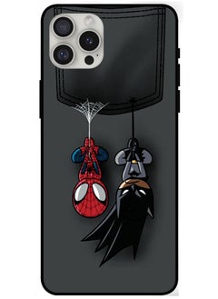 STAUD Protective Premium Quality Case Cover For Apple Iphone 16 Pro Max (2024) Spiderman & Deadpool Multicolor  - Image 1