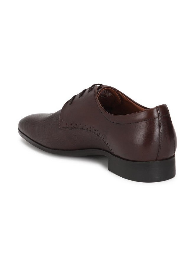 LOUIS PHILIPPE Louis Philippe Men Formal Brown Leather Derby Shoes  - Image 2