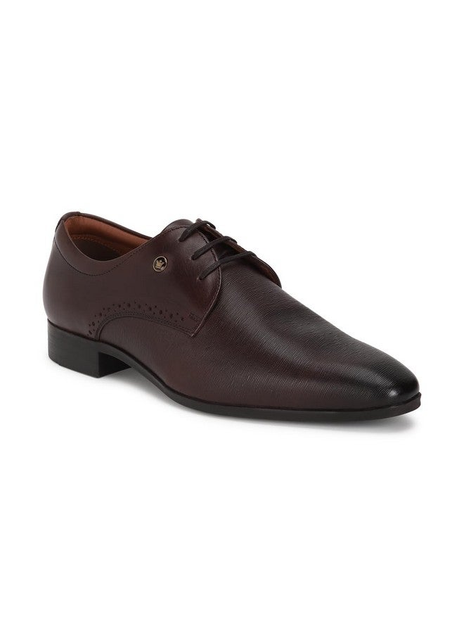 LOUIS PHILIPPE Louis Philippe Men Formal Brown Leather Derby Shoes  - Image 1