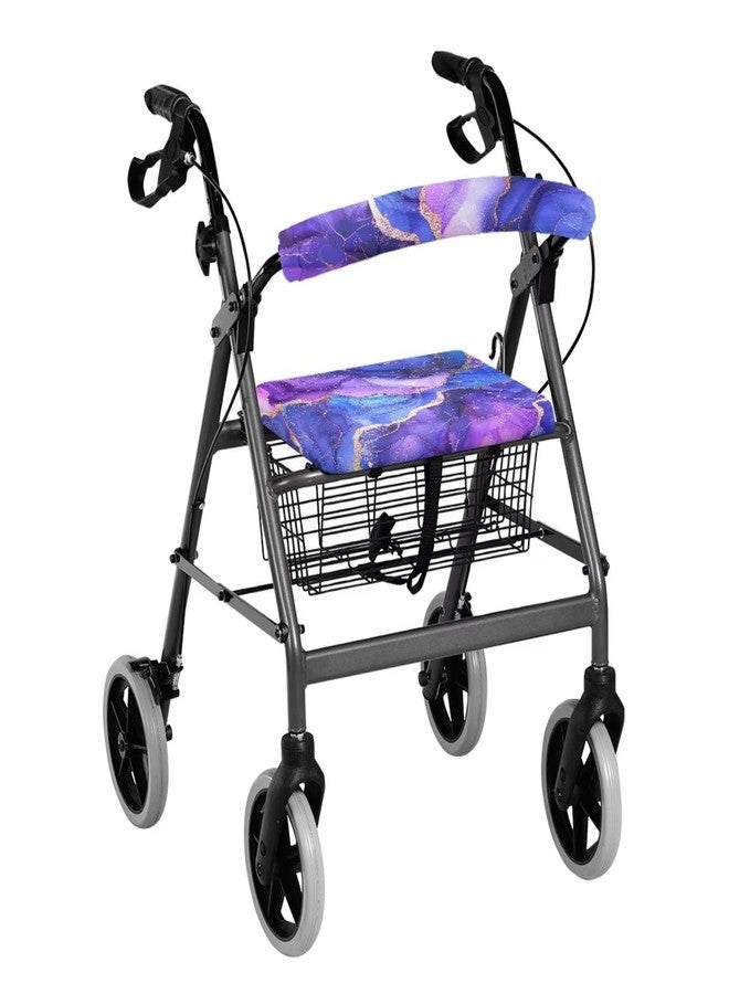 Gomyblomy Seat Cover for Rollator Walkers for Seniors Purple Marble Universal Rollator Walker Seat and Backrest Covers Dust Proof Seat Covers for Rollator Walker Accessories - Image 1