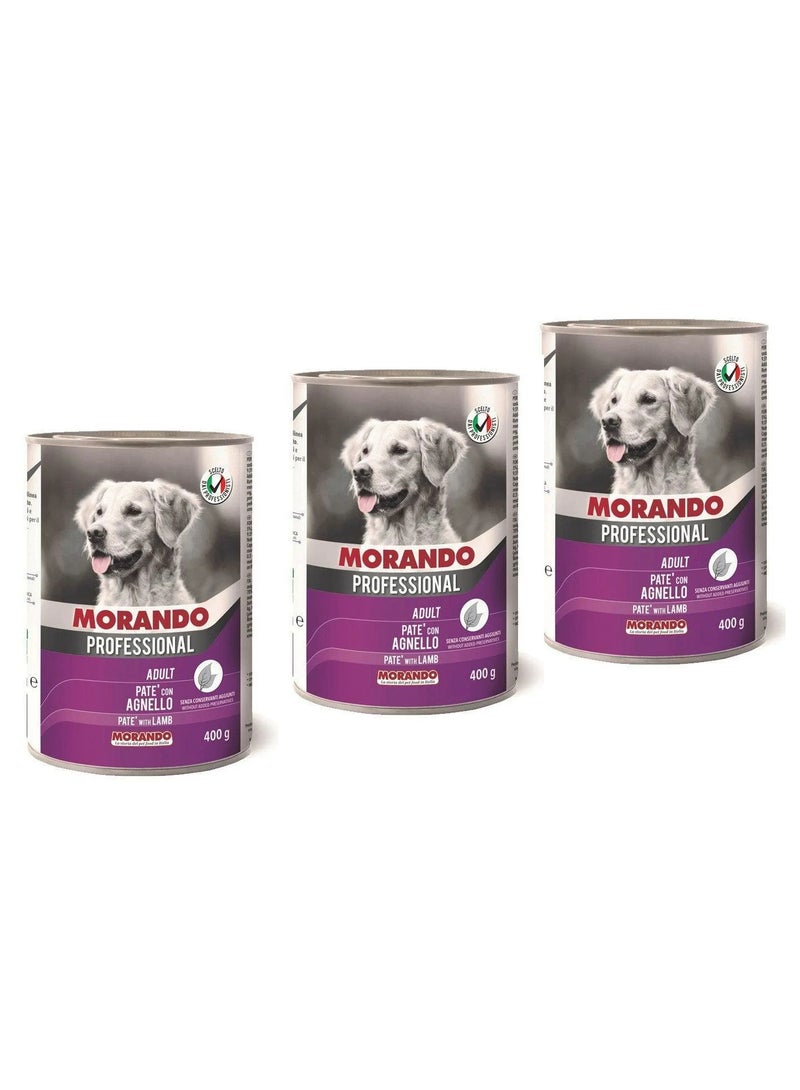 Morando Dog Wet Food Pate with Lamb 400g - 3 cans
