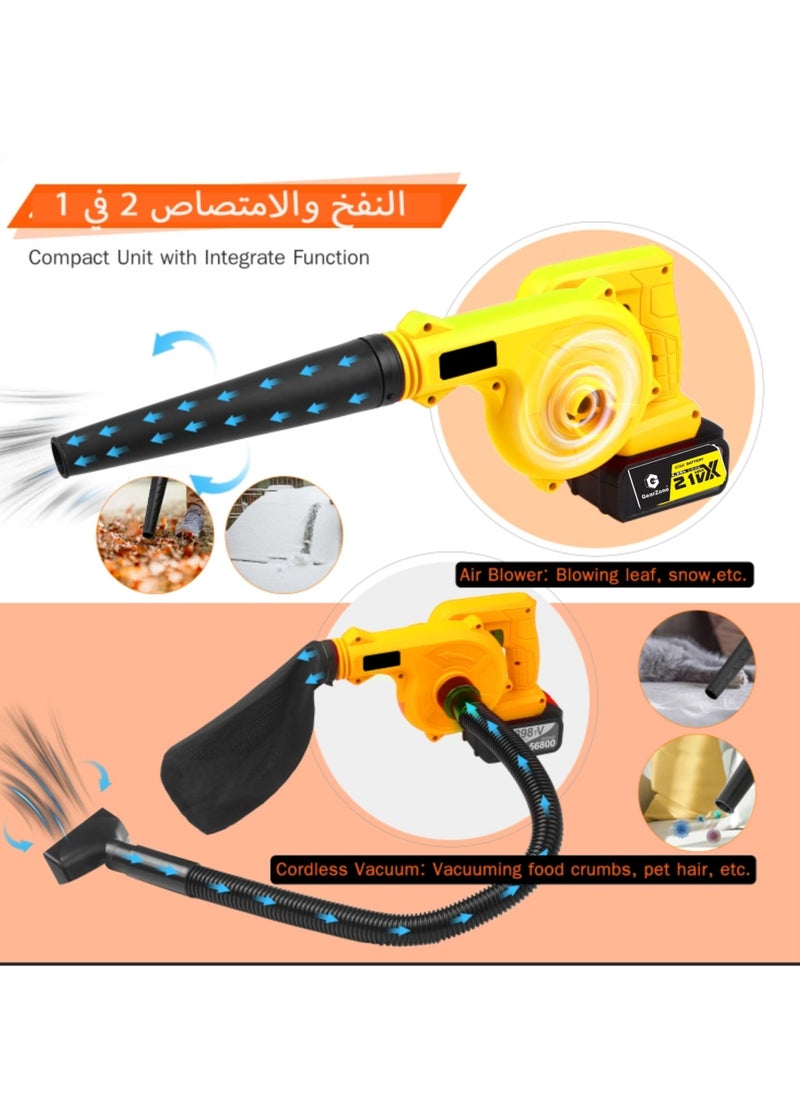 GearZone 21V Variable Speed electric Blower 10000RPM-31500RPM Blow and Suction with Collection Bag for Car Home Garden Outdoor Use-Orange Color  - Image 3