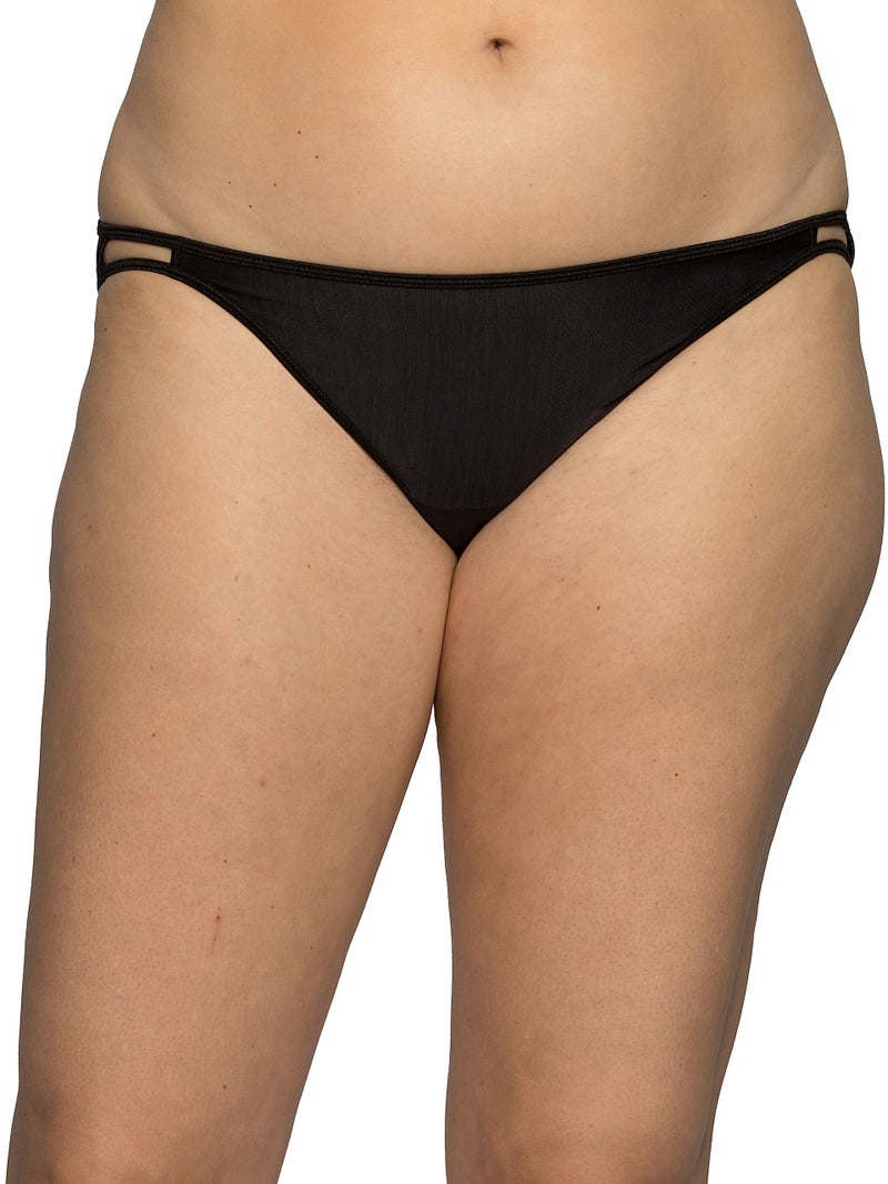 Vanity Fair Women's Illumination String Bikini Panty 18108, Midnight Black, Medium/6 - Image 1
