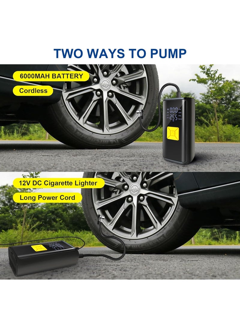 SUITU Tyre Inflator Portable Air Compressor Cordless  Bike Pump with Dual-screen LED Display, Car Tyres Pump  Air Pump for Cars, Motorcycles, Bikes, Balls，Auto Shut Off - Image 2