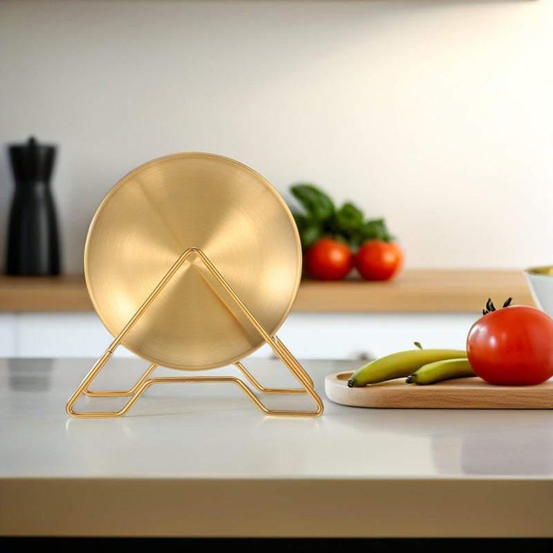 Stainless Steel Appetizer Plates Set with Stand 14cm Round 4pcs Serving Tray for Dessert Snack Kitchen Party - Image 5