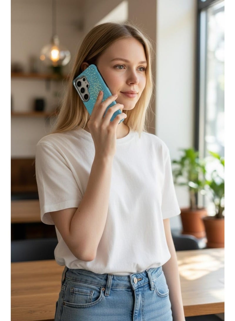 حافظة حماية S26 Ultra كربون فايبر رفيعة ممتصة للصدمات مضادة للخدش والانزلاق حماية كاميرا لون أزرق جليدي - Image 5