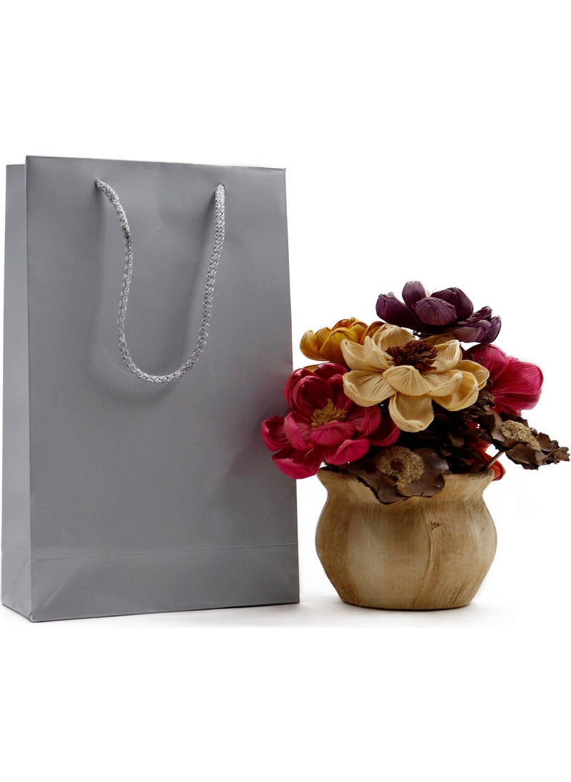 Repro Design Silver Premium Cardboard Bag 17 x 27 x 7 cm 2 Gift Bags  - Image 1