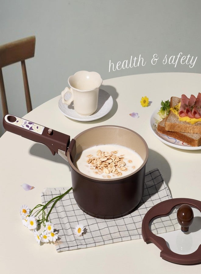 CAROTE 11pcs Ceramic Cookware Set, Pots and Pans Set Non stick, Induction Kitchen Cookware with Removable Handle, Dishwasher & Oven Safe, RV/Camping Cookware, PFAS Free, Brown - Image 4