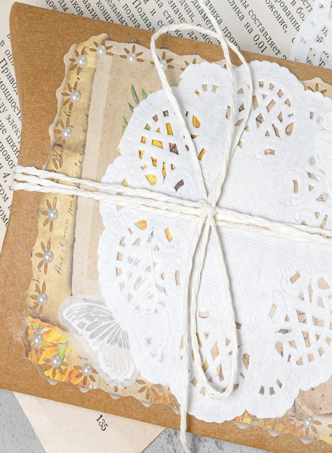 Mayplous 300 Sheets White Round Lace Paper Doilies – Vintage Hollow Cutouts, 3 Sizes (3.5"/4"/4.5") for Scrapbooking, Crafting, Journaling & Planner Décor (Doily) - Image 5