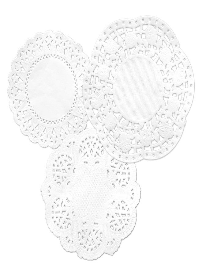 Mayplous 300 Sheets White Round Lace Paper Doilies – Vintage Hollow Cutouts, 3 Sizes (3.5"/4"/4.5") for Scrapbooking, Crafting, Journaling & Planner Décor (Doily) - Image 1