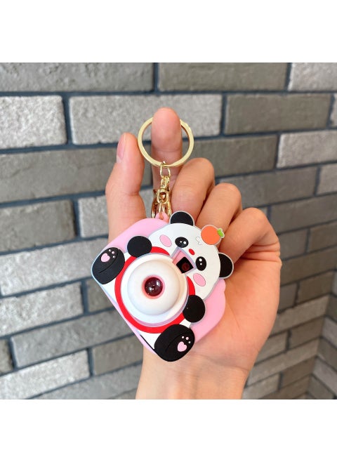 Cartoon Panda Camera Keychain Projector Car Keyring Bag Charm Couple GiftPanda Camera-Pink Panda Camera-Pink