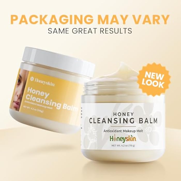 Honeyskin Honey Cleansing Balm Makeup Remover - Face and Eye Makeup Remover for Sensitive Skin Face Wash - Hydrating Facial Cleanser and Gentle to Face Makeup Melting Balm (4oz) - Image 2