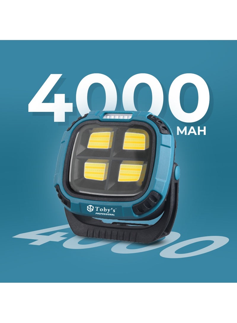 Toby's Toby’s CPL-T27 LED Floodlight-5 Light Color with 18 Lighting Modes 4000mAh Battery Emergency Red Flash Strong Illumination for Power Outages Outdoor Car Repair - Image 2