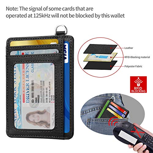 EcoVision Slim Minimalist Front Pocket Wallet, RFID Blocking Credit Card Holder Wallet with Detachable D-Shackle for Men Women - Image 4
