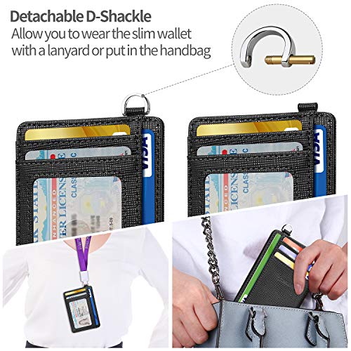 EcoVision Slim Minimalist Front Pocket Wallet, RFID Blocking Credit Card Holder Wallet with Detachable D-Shackle for Men Women - Image 3