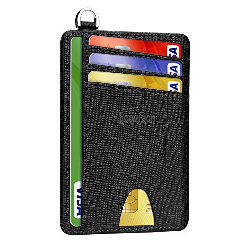 EcoVision Slim Minimalist Front Pocket Wallet, RFID Blocking Credit Card Holder Wallet with Detachable D-Shackle for Men Women - Image 1