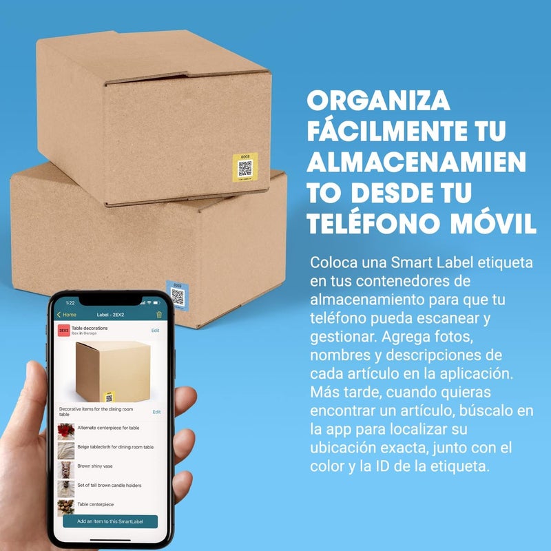 Smart Labels SmartLabels – Etiquetas QR en Español | Paquete de 48 | Etiquetas QR Multicolor | Calcomanías con App para Inventario Fácil, Organización de Bodegas o Etiquetas de Mudanza - Image 2