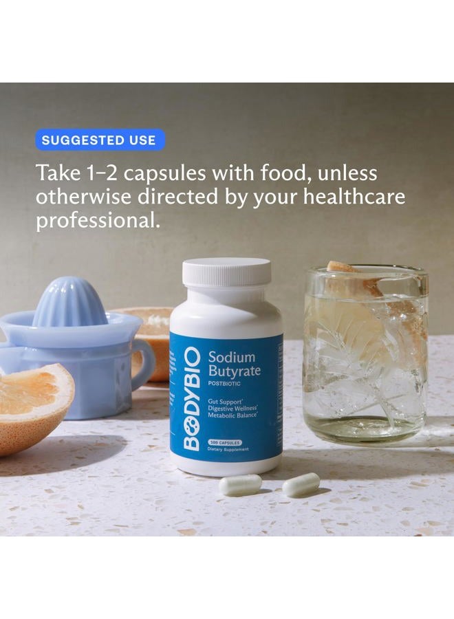 BodyBio Sodium Butyrate Capsules, 100 Caps, Gut Health Supplement, Supports Microbiome Balance, Brain Function & Immune Health, Leaky Gut Repair, 100% Pure Formula - Image 5