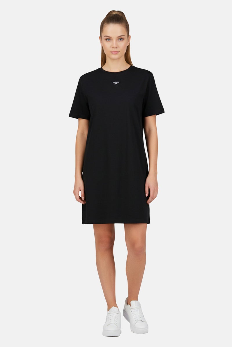 Reebok Women Plus Size Short Sleeves Outdoor T-Shirt Dress, Black - Image 1