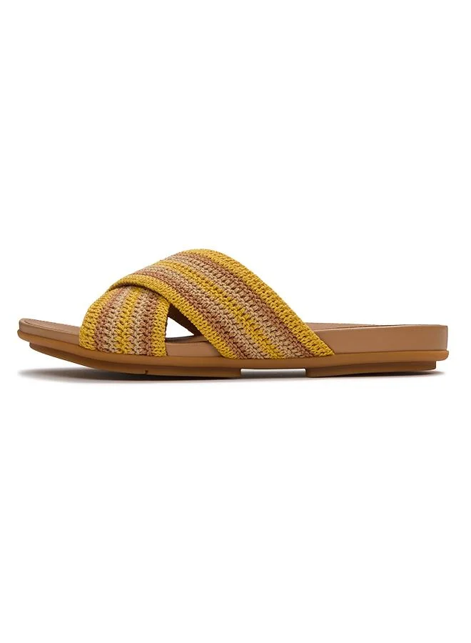 Fitflop  GRACIE STRIPE-WEBBING CROSS SLIDES for Women | Best Price UAE