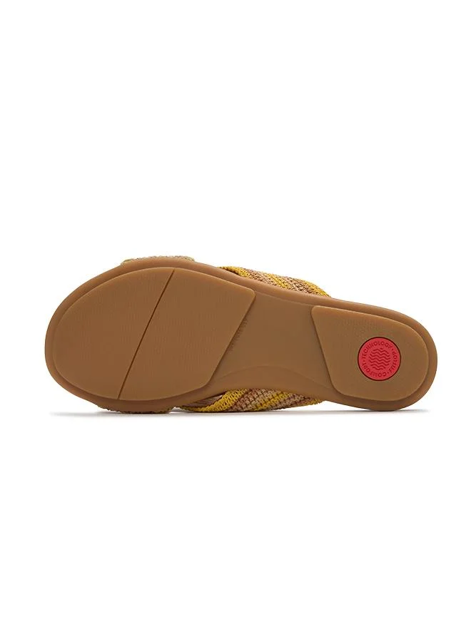 Fitflop  GRACIE STRIPE-WEBBING CROSS SLIDES for Women | Best Price UAE
