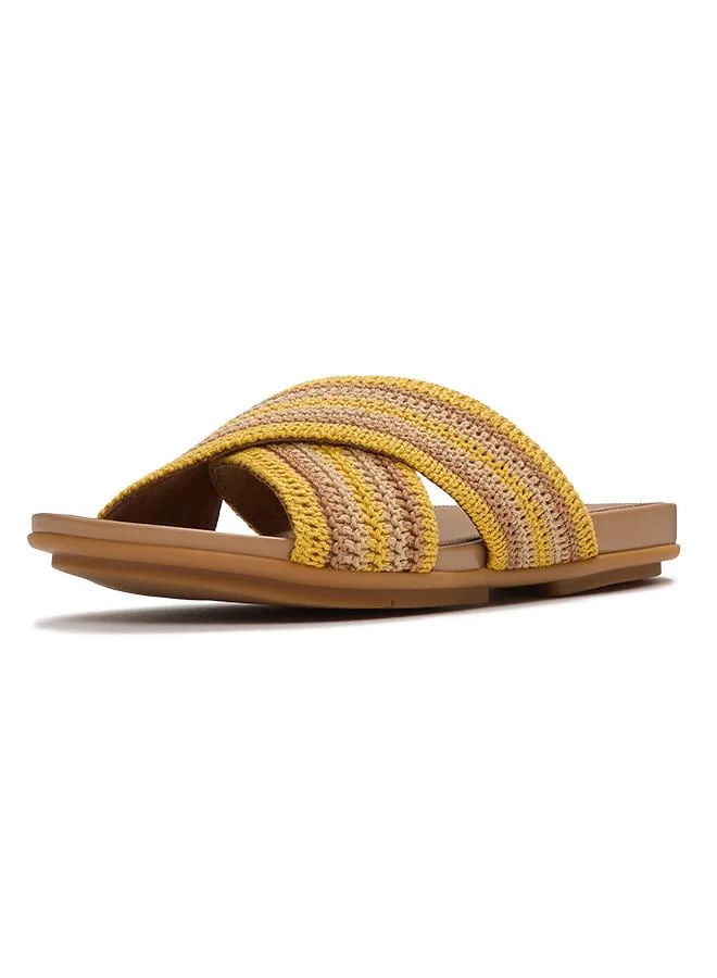 Fitflop  GRACIE STRIPE-WEBBING CROSS SLIDES for Women | Best Price UAE