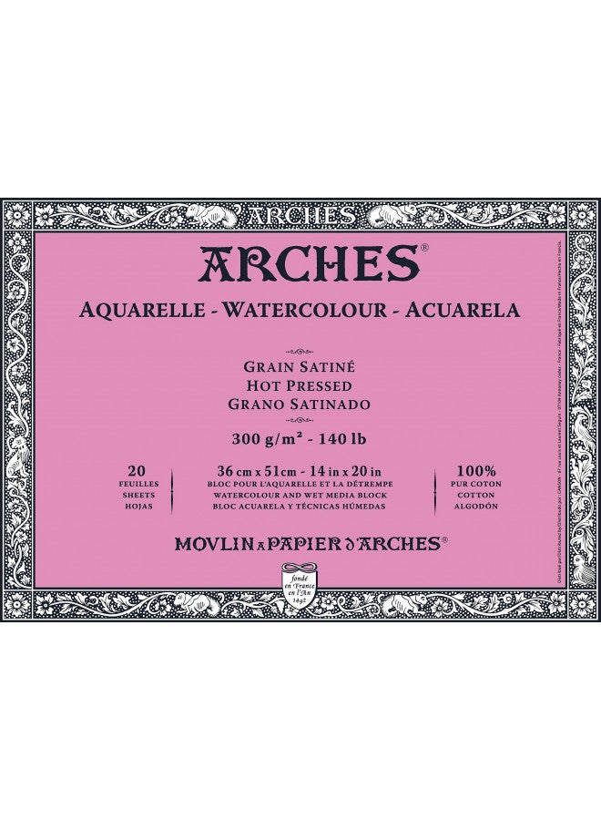 Arches Watercolor Block, Hot Press, 14" x 20" - Image 1