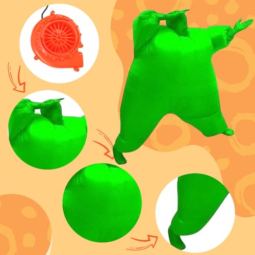 Qshine Adult Inflatable Full Body Jumpsuit Cosplay Costume Halloween Funny Fancy Dress Blow Up Party Toy - Image 4