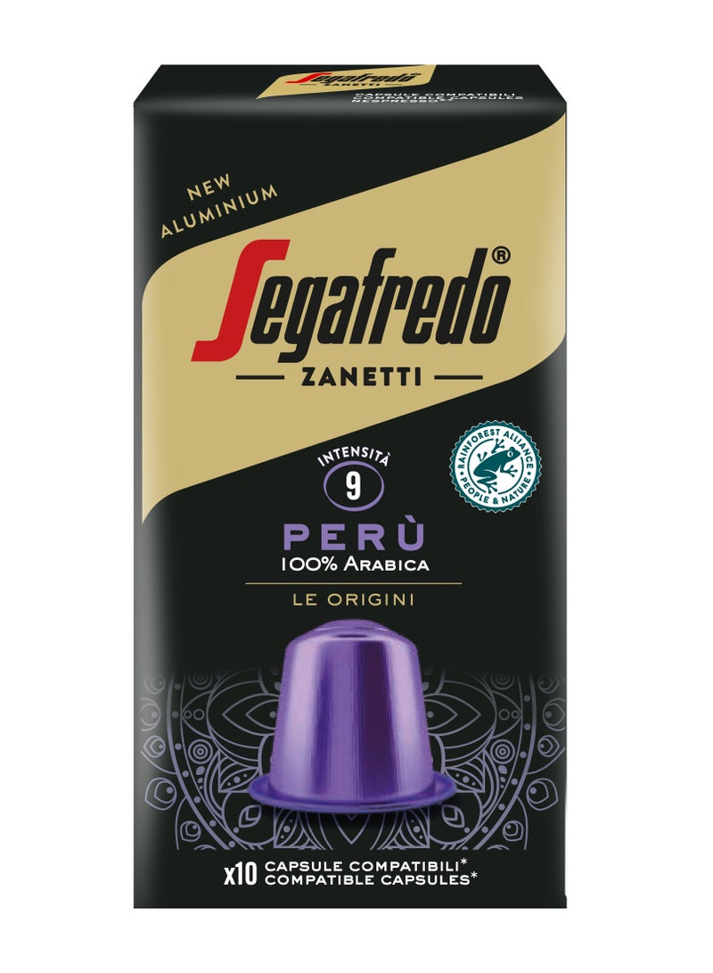Segafredo Peru Aluminium Nespresso Compatible Coffee Capsules 10 Capsules (51g) - Image 1