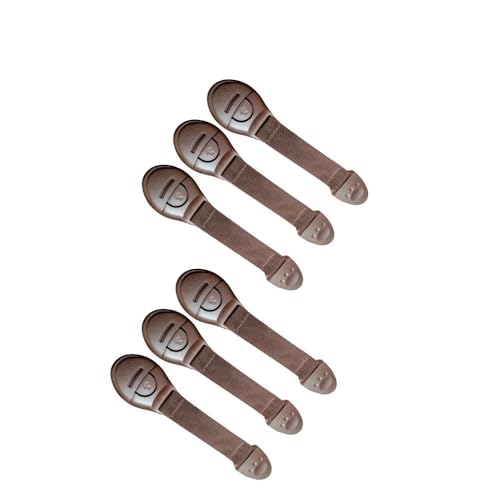 BabySafeHouse Safety Lock for Cabinet, Drawer, Fridge, Cupboard for Child & Infant Safety, Furniture Latch with 3M Adhesive (Pack of 6) (Brown) - Image 1