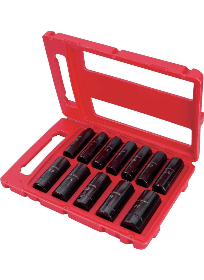 CRAFTSMAN CRAFTSMAN Impact Socket Set Metric 12Inch Drive Deep Impact Sockets 12Piece CMMT15887  - Image 2