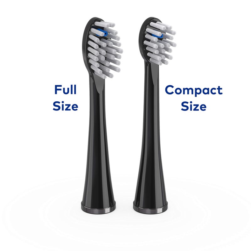 Waterpik Genuine Full Size Replacement Brush Heads With Covers for Sonic-Fusion Flossing Toothbrush SFFB-2EB, 2 Count Black - Image 4