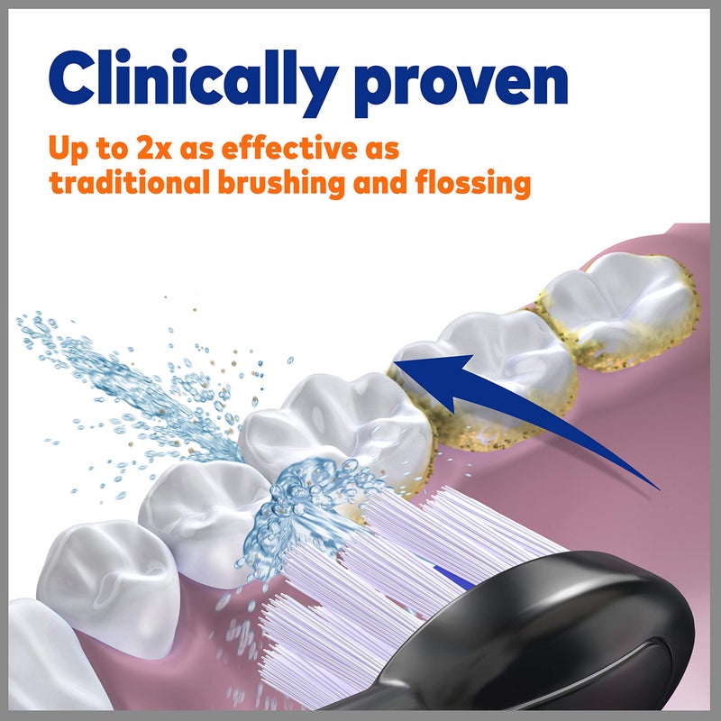 Waterpik Genuine Full Size Replacement Brush Heads With Covers for Sonic-Fusion Flossing Toothbrush SFFB-2EB, 2 Count Black - Image 5