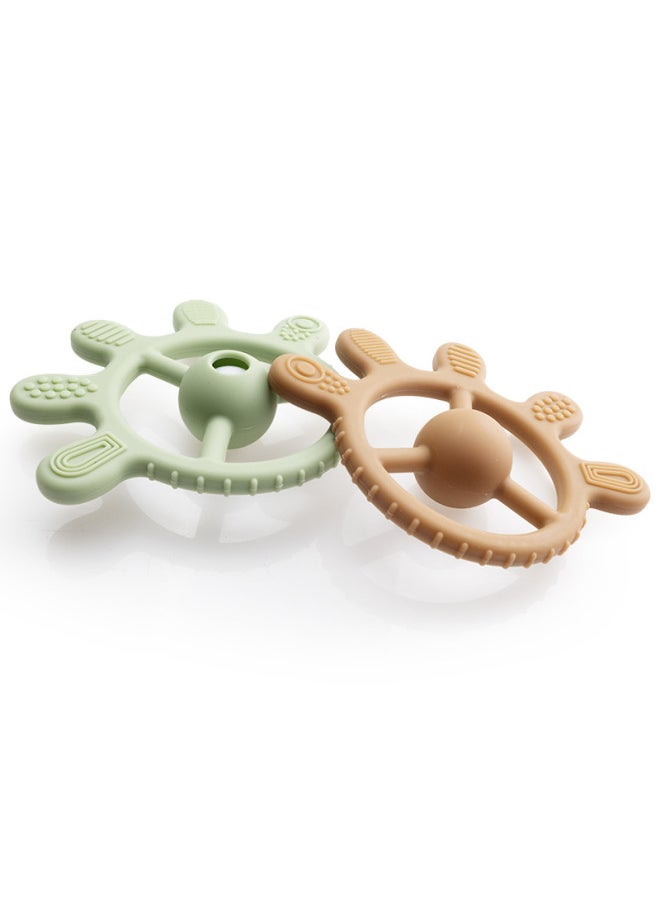 Generic Baby Palm Rattle Teeth Gel Food Grade Soothing Toy Grinding Stick Bite Hand Rattle Baby Teeth Gel-Color:Pink  - Image 5