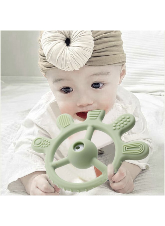 Generic Baby Palm Rattle Teeth Gel Food Grade Soothing Toy Grinding Stick Bite Hand Rattle Baby Teeth Gel-Color:Pink  - Image 3