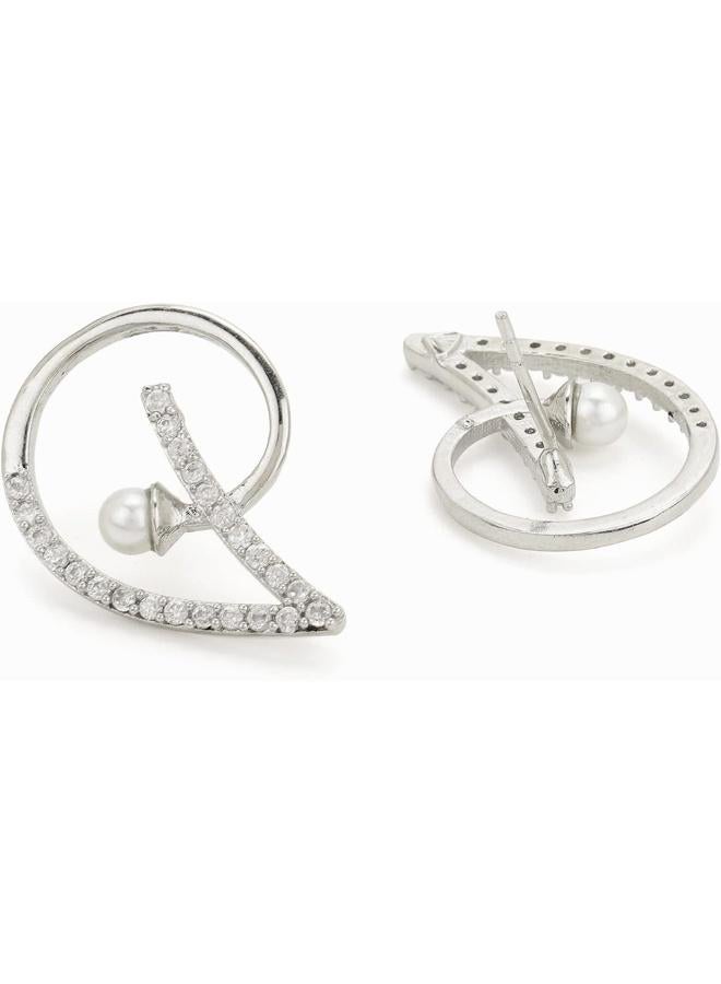 Voylla -plated Brass diamond earrings, Onesize, Brass, No Gemstone - Image 2