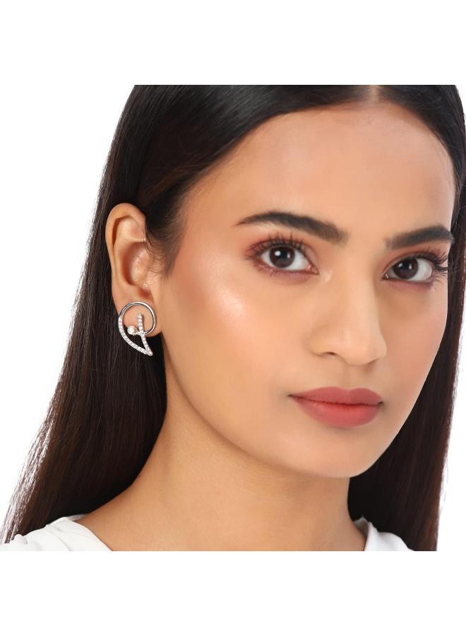 Voylla -plated Brass diamond earrings, Onesize, Brass, No Gemstone - Image 4