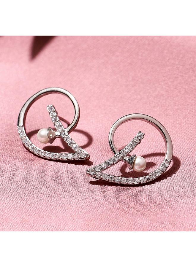Voylla -plated Brass diamond earrings, Onesize, Brass, No Gemstone - Image 5