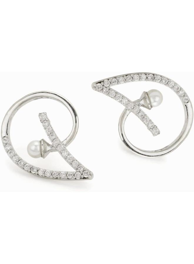 Voylla -plated Brass diamond earrings, Onesize, Brass, No Gemstone - Image 3