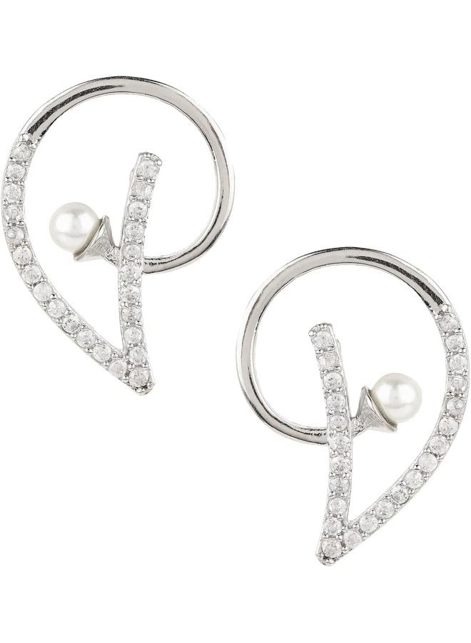 Voylla -plated Brass diamond earrings, Onesize, Brass, No Gemstone - Image 1