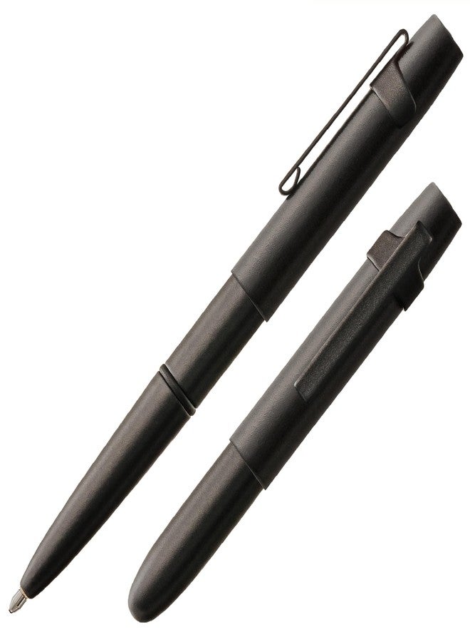 Fisher Space Pen Matte Black X-Mark Flat Cap Bullet Pen, Pressurized Ballpoint Pen, Compact Size, Writes Upside Down and in Extreme Temperatures, Black Ink, Medium Point, Pocket Clip, Made in the USA - Image 1