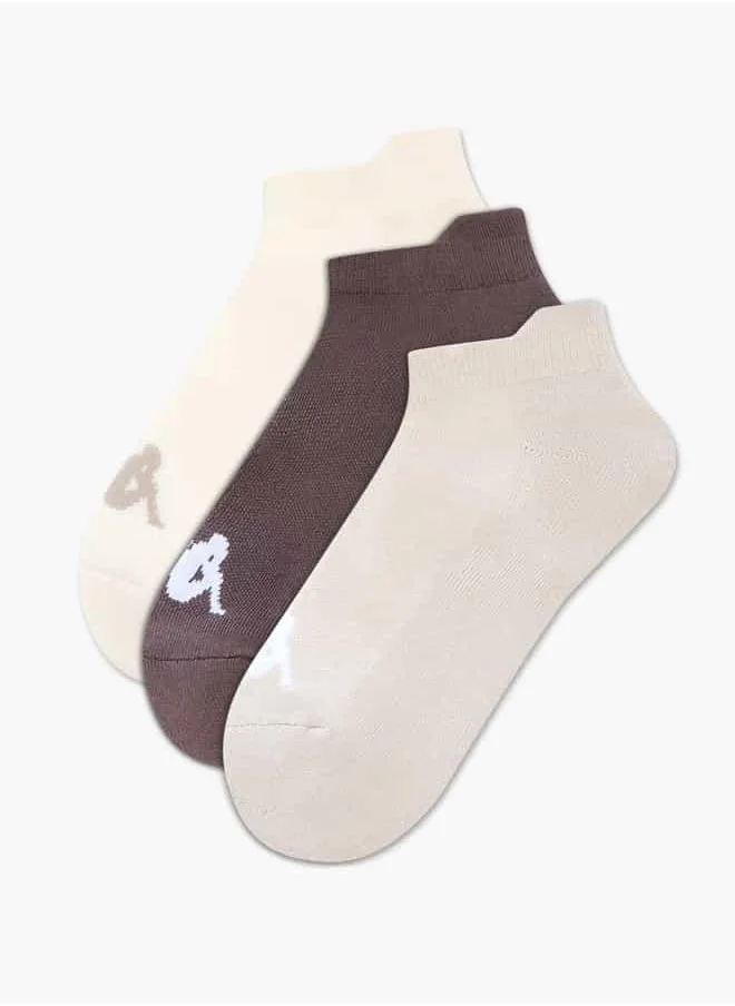 Kappa Set of 3 - Kappa Logo Print Ankle Length Socks with Elasticated Hem