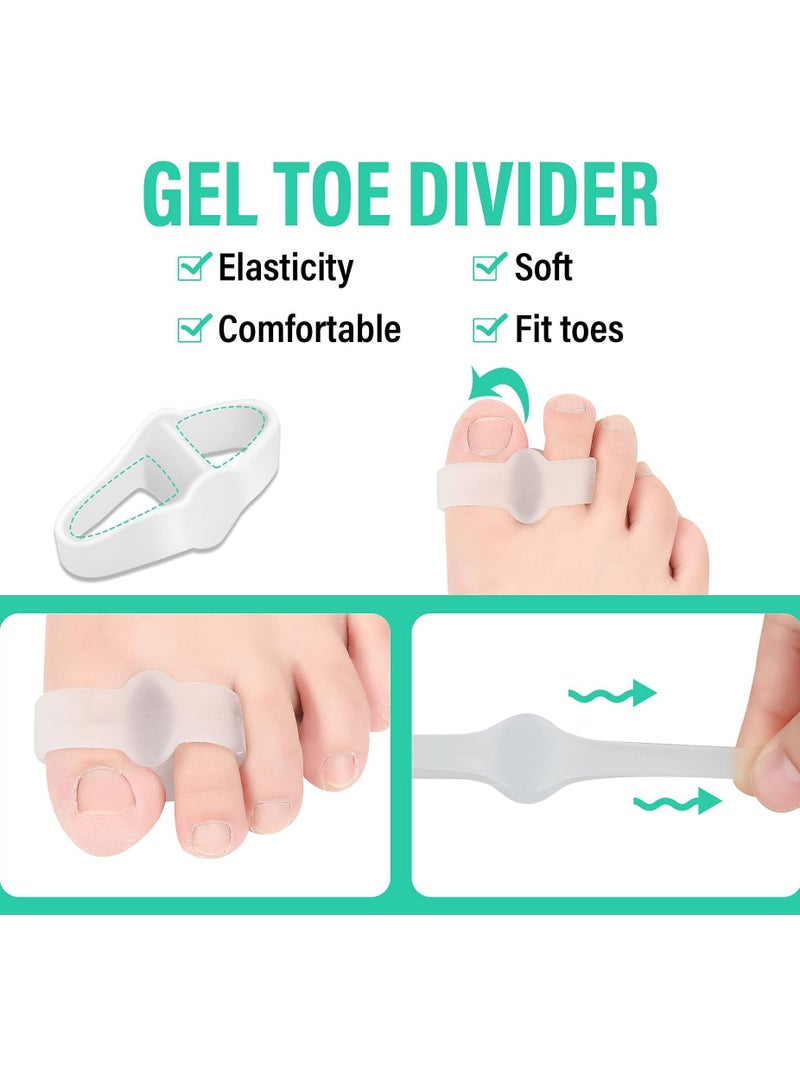 Y&D 10 Pack Gel Toe Separator, Separators with 2 Loops Corrector for Women & Men Relief Bunionette, Calluses, Blister Pain and Straighten Overlapping Hammer Bunion Overlap  - Image 2