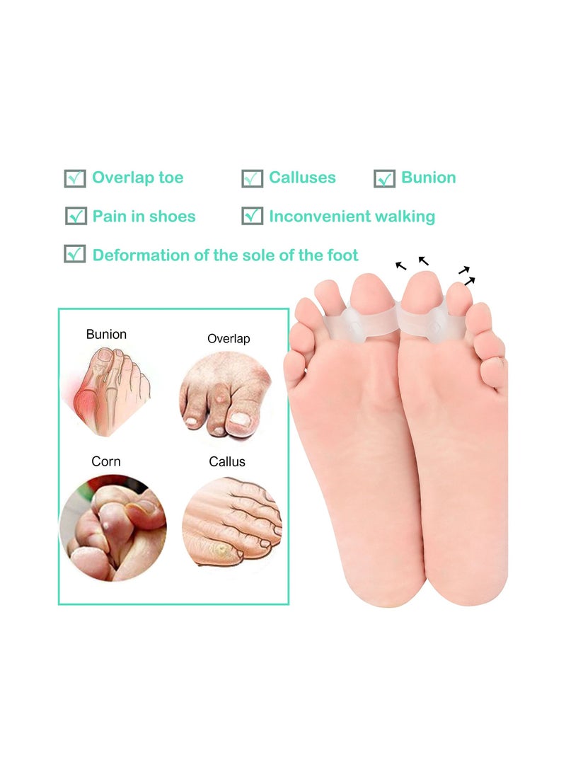 Y&D 10 Pack Gel Toe Separator, Separators with 2 Loops Corrector for Women & Men Relief Bunionette, Calluses, Blister Pain and Straighten Overlapping Hammer Bunion Overlap  - Image 4