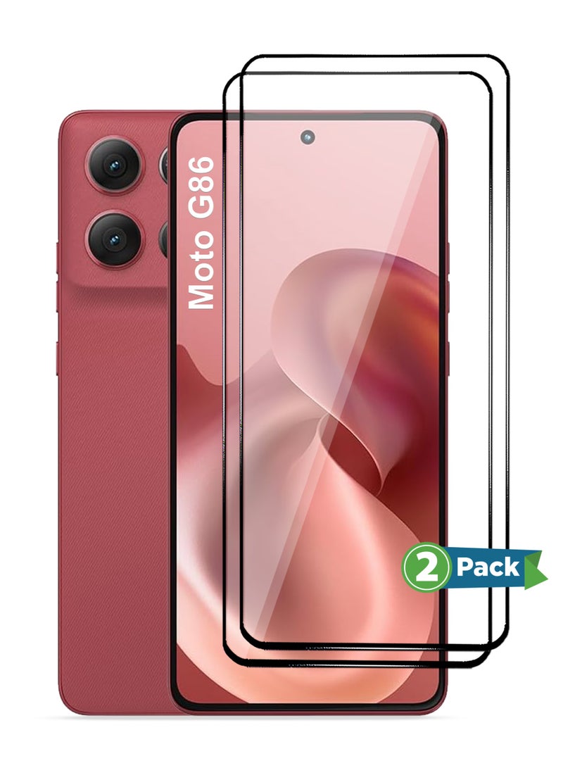 Motorola Moto G86 Screen Protector 2 Pack - Premium Full Screen Tempered Glass For Motorola Moto G86, High Transparency, Delicate Touch, Anti-Explosion, Smooth Arc Edges, Easy Installation - Image 1
