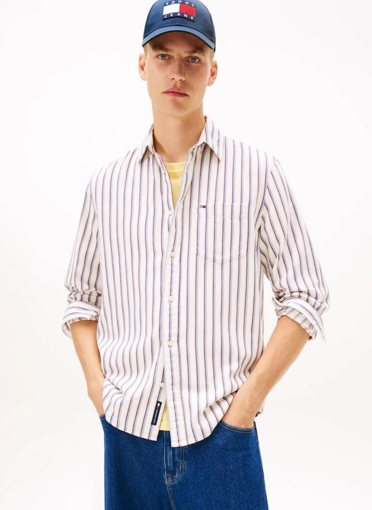TOMMY JEANS Stripe Regular Fit Twill Shirt